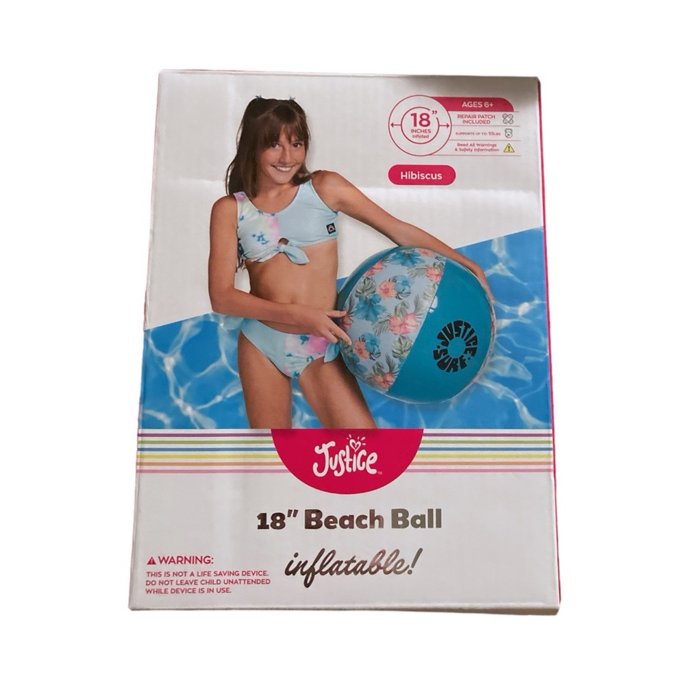 Justice Blue Beach Ball for Vibrant Poolside Fun - Picture 2 of 6